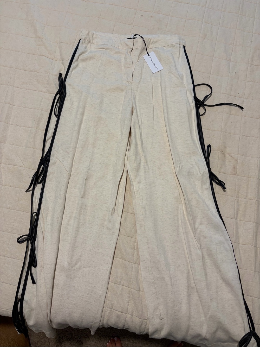 We Wore What Wide-Leg Tie-Detail Pants